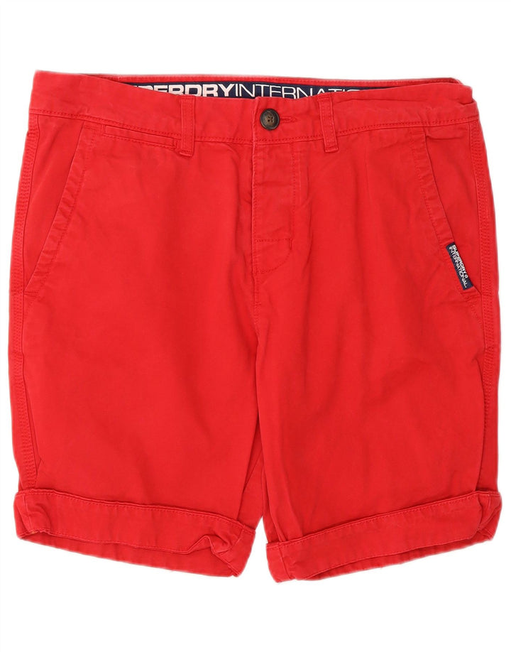 SUPERDRY Pantaloni scurți chino pentru bărbați, mediu W32, bumbac roșu