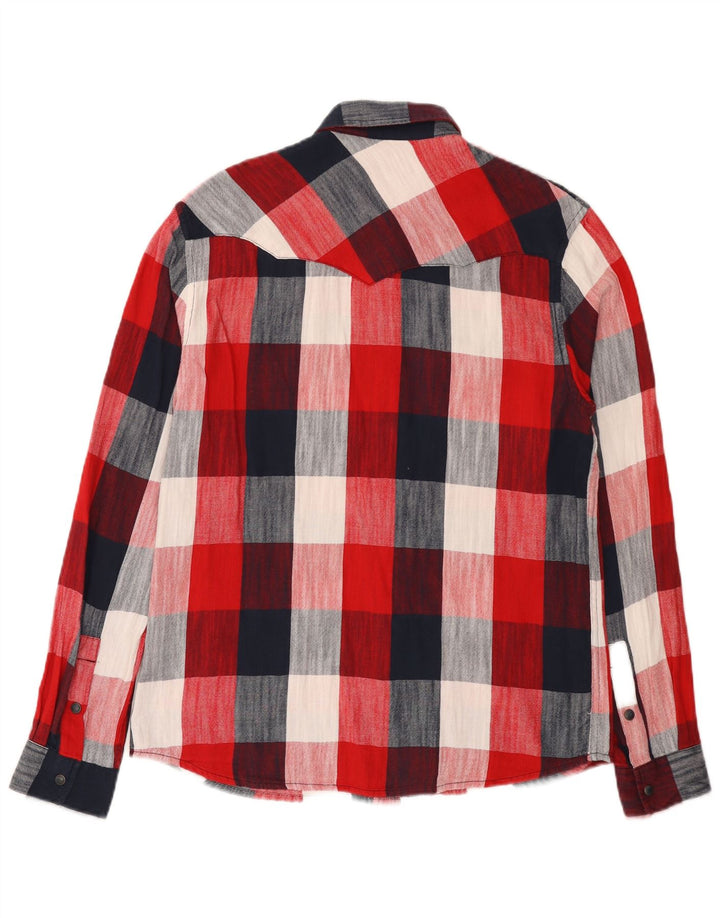 Cămașă de flanel Wrangler pentru bărbați, bumbac cu carouri mici, roșu