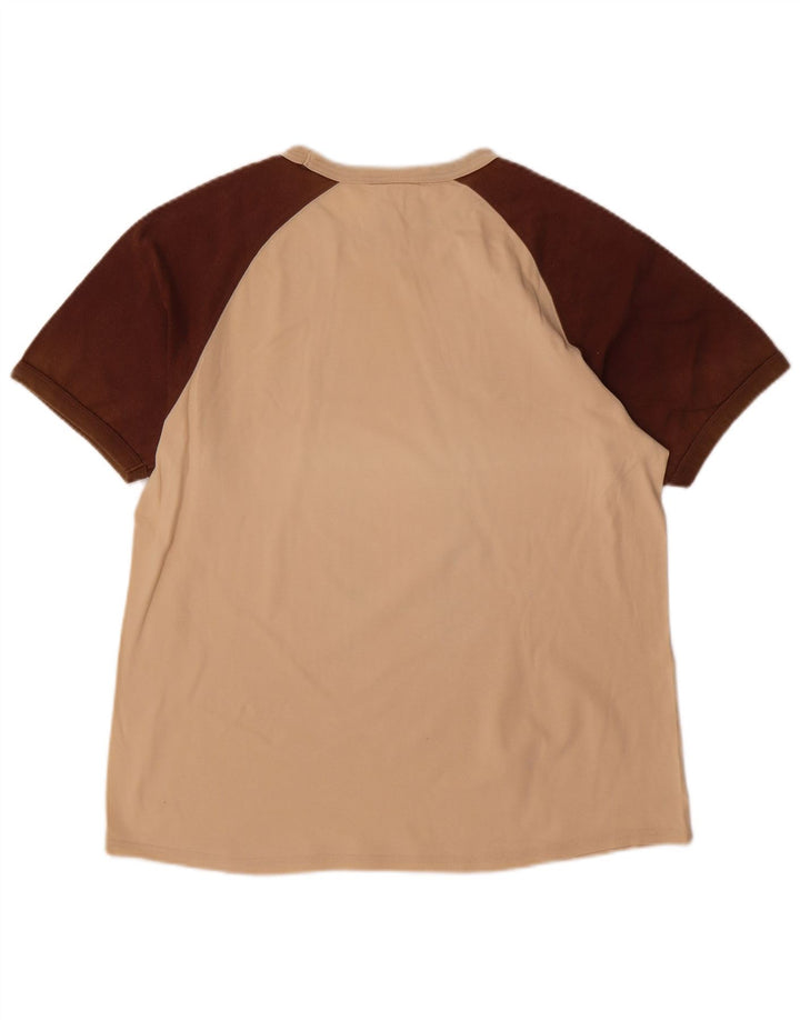 Tricou grafic pentru bărbați NIKE Top UK 39/41 Medium Beige Colorblock Bumbac