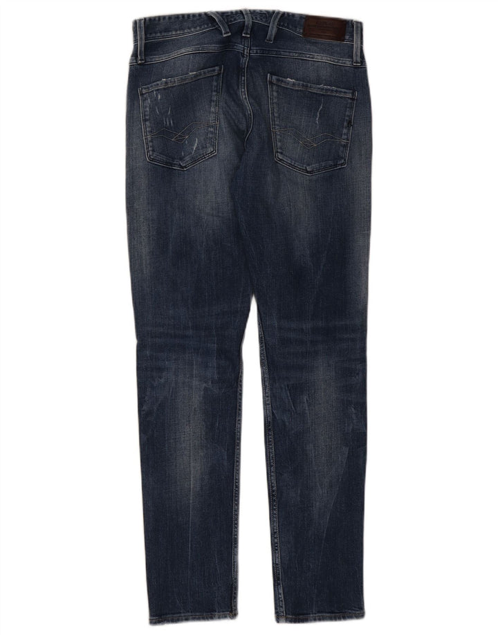REPLAY Blugi slim Anbass distressed pentru femei W30 L31 albastru