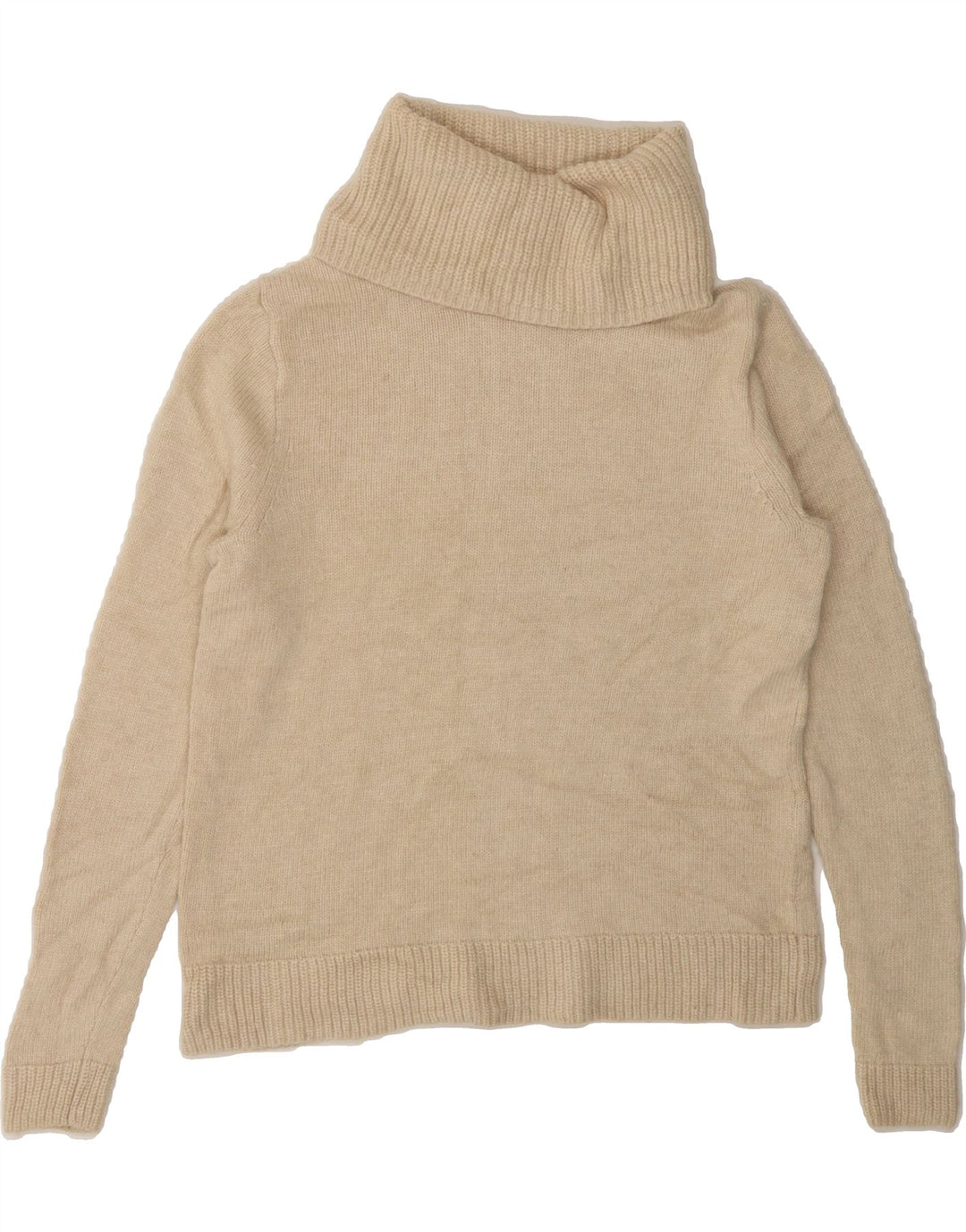 J. CREW Womens Roll Neck Jumper Sweater UK 10 Small Beige Viscose Vintage J. Crew and Second-Hand J. Crew from Messina Hembry 