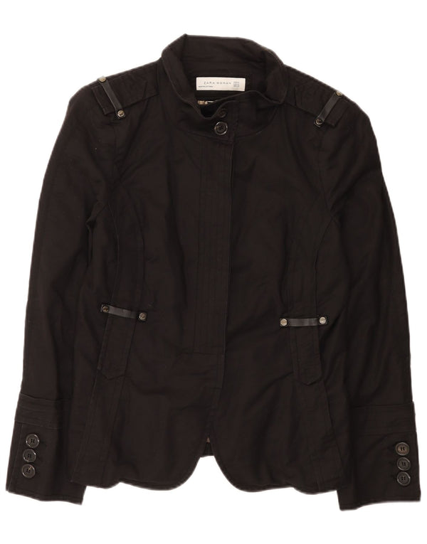 Jachetă militară Zara pentru femei UK 18 XL, bumbac negru