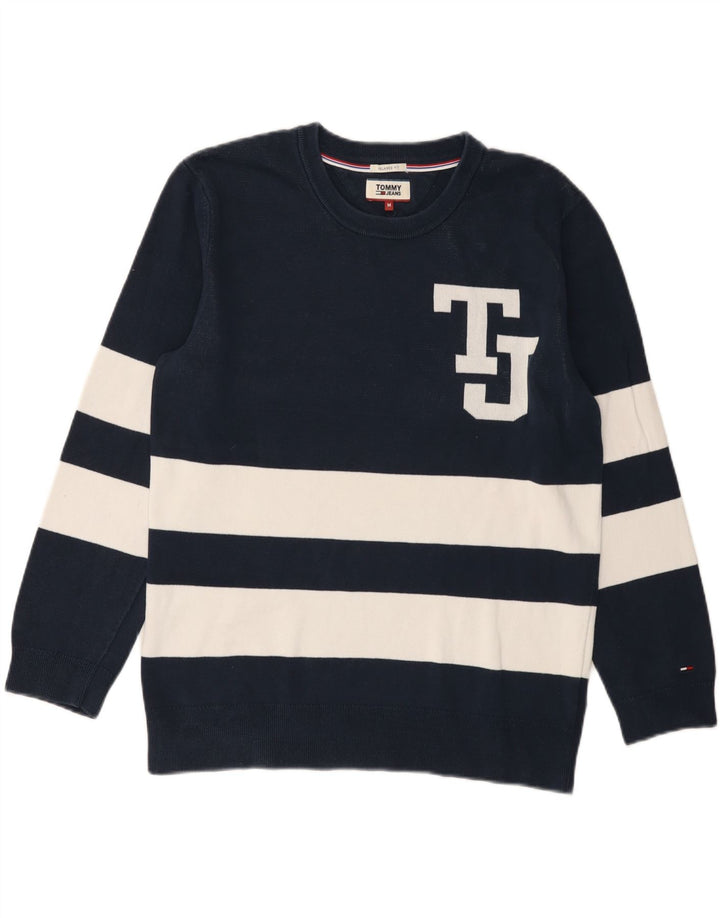 Pulover Tommy Hilfiger pentru bărbați, cu grafică, cu decolteu, albastru bleumarin mediu