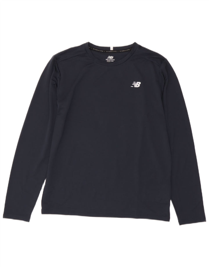 Top pentru bărbați New Balance cu mânecă lungă, mediu, bleumarin, poliester