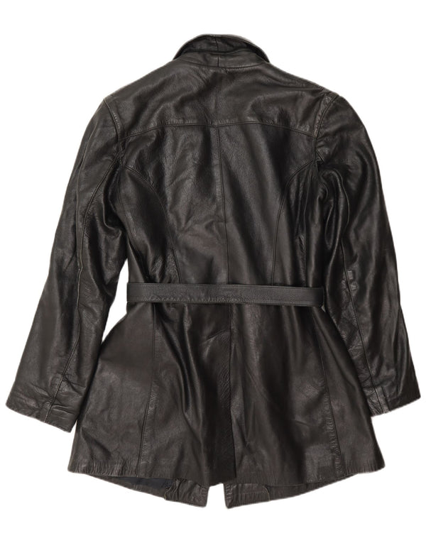 Jachetă de piele vintage pentru femei UK 12 Medium Black