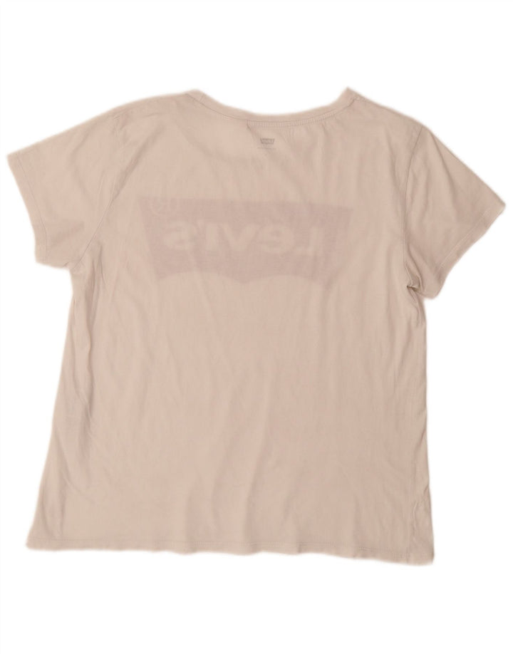 LEVI'S Womens Graphic T-Shirt Top UK 14 Large White