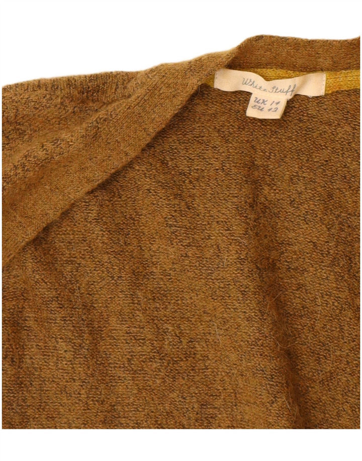 White Stuff Pulover cardigan deschis pentru femei, UK 14 Medium Khaki Nylon