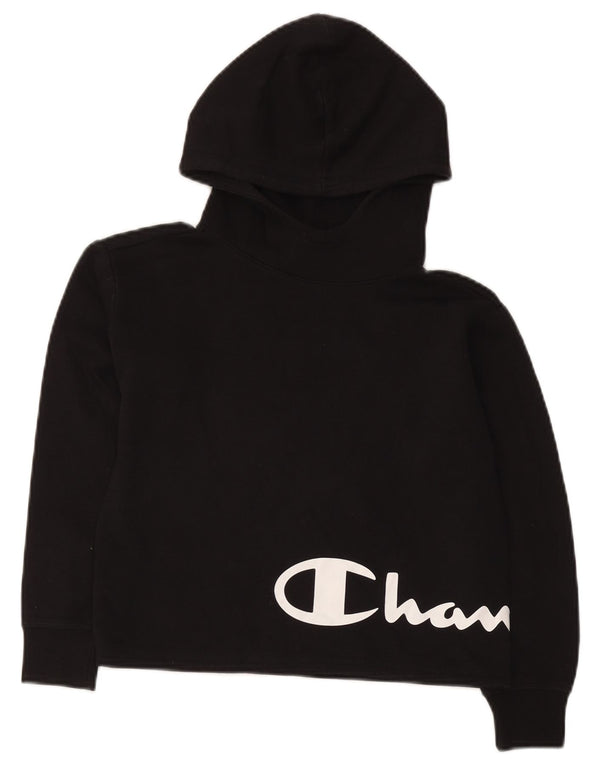 Pulover pentru băieți Champion Crop Graphic Hoodie 9-10 ani, mediu, negru, bumbac