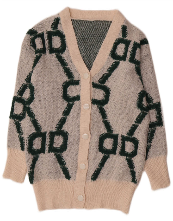 Pulover cardigan supradimensionat pentru femei Shein UK 10 Small Off White Geometric
