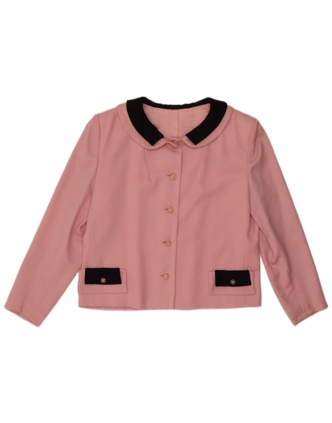 Jachetă Bolero Vintage pentru femei UK 12 Medium Pink Colorblock