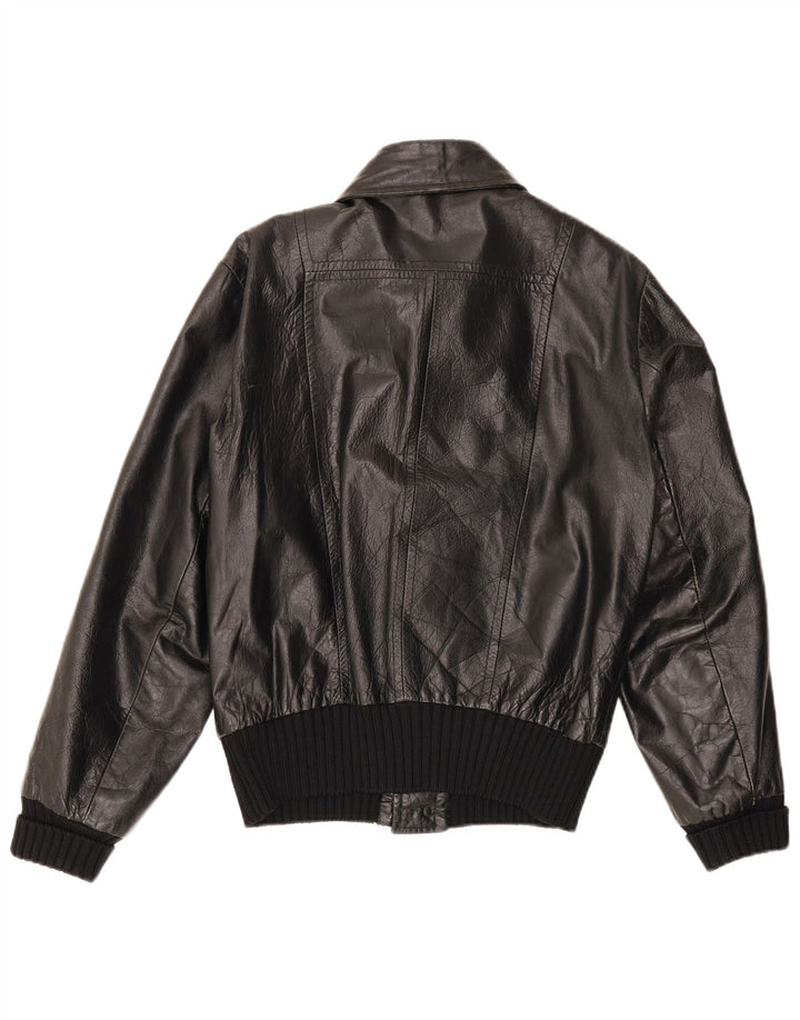 Jachetă de piele pentru bărbați VINTAGE UK 36 Small Black
