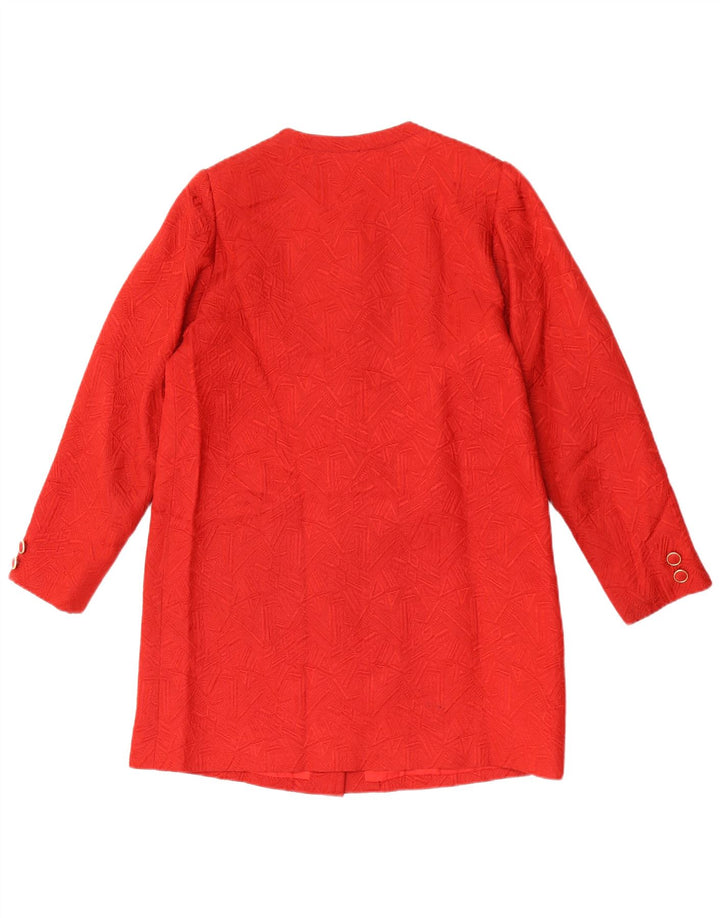 Jachetă vintage pentru femei cu paragate UK 12 Medium Red Geometric
