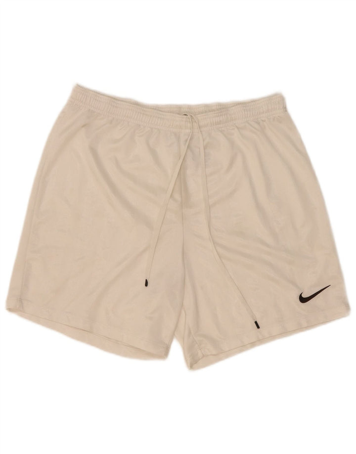 Pantaloni scurți sport Nike pentru bărbați, mari, alb, din poliester
