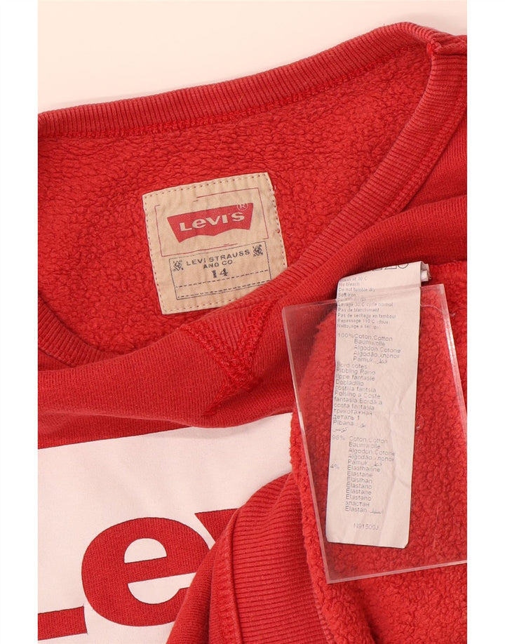 Hanorac cu grafică LEVI'S pentru băieți, pulover 13-14 ani, bumbac roșu