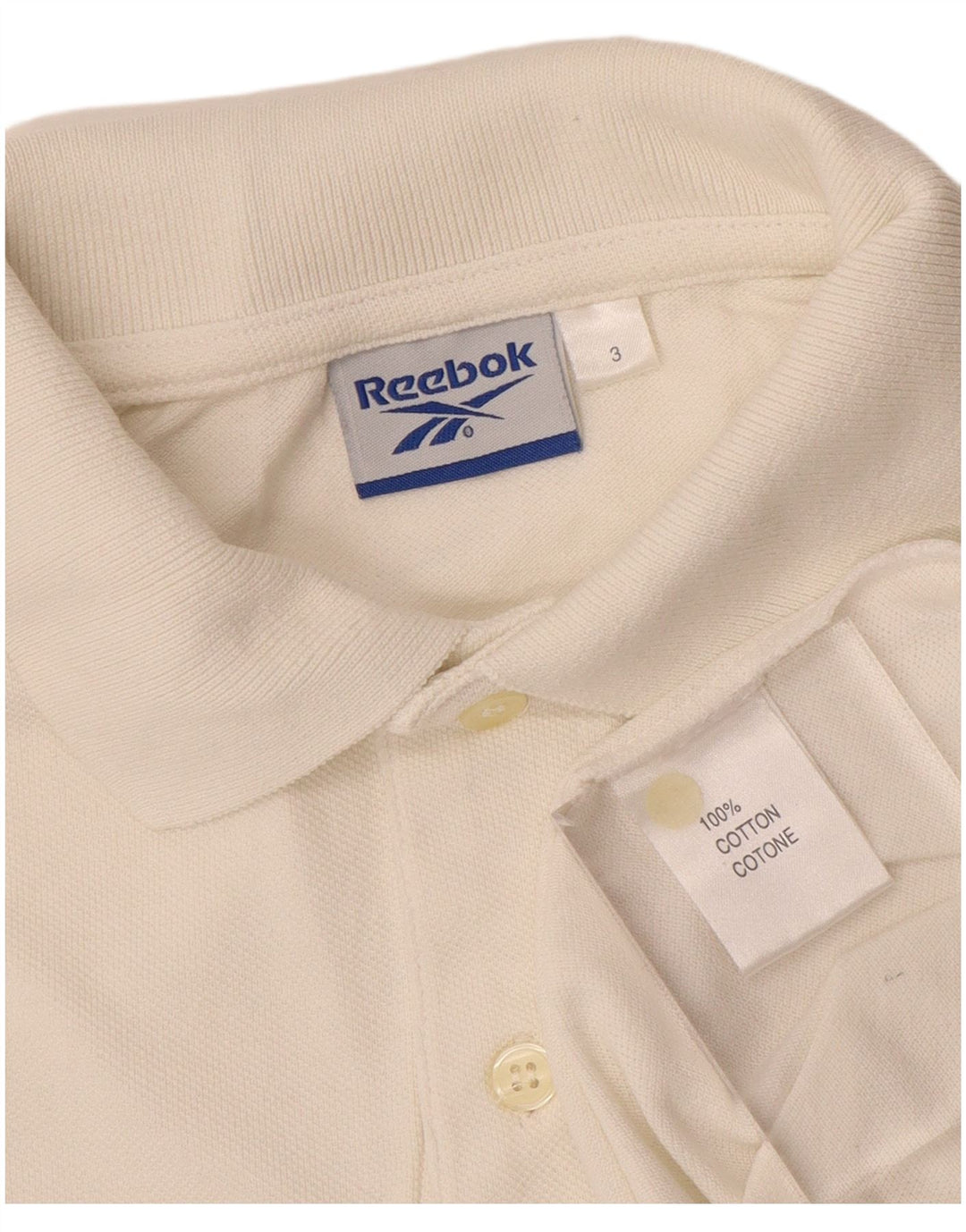 Tricou polo REEBOK pentru bărbați, bumbac alb mediu