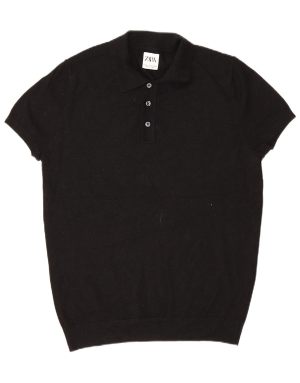 Tricou polo pentru bărbați Zara Medium Negru
