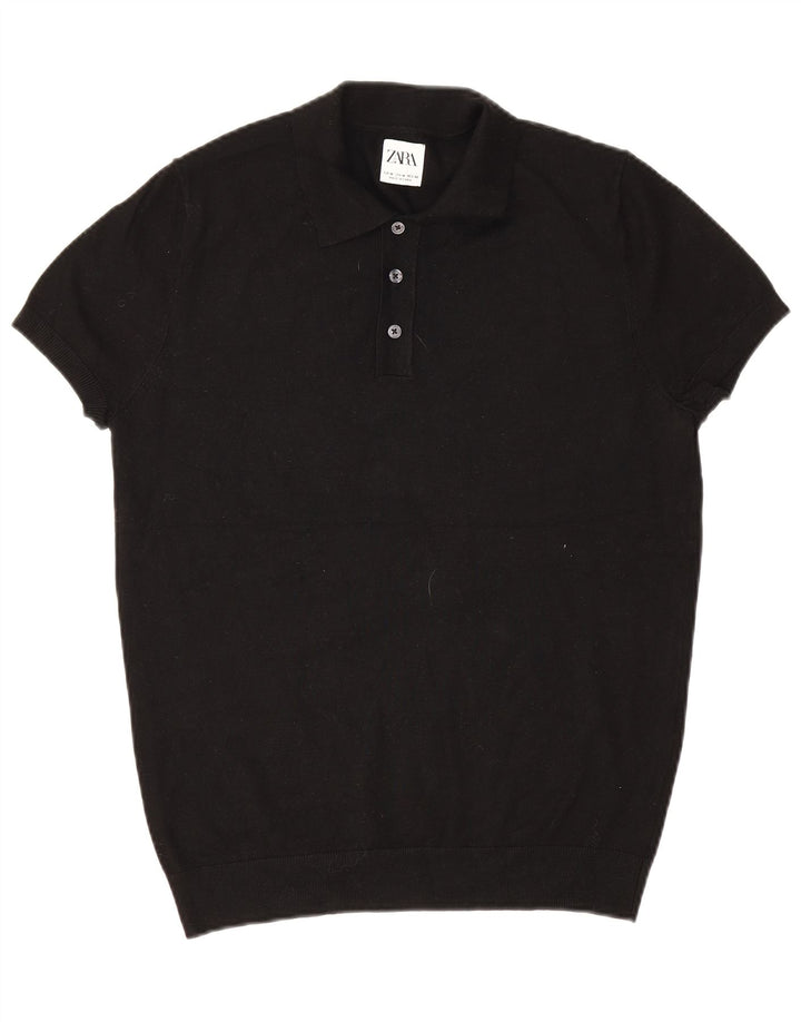 Tricou polo pentru bărbați Zara Medium Negru