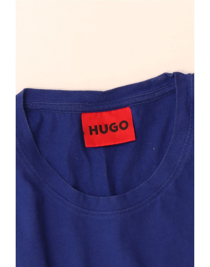 Tricou pentru bărbați Hugo Boss Top mare din bumbac albastru