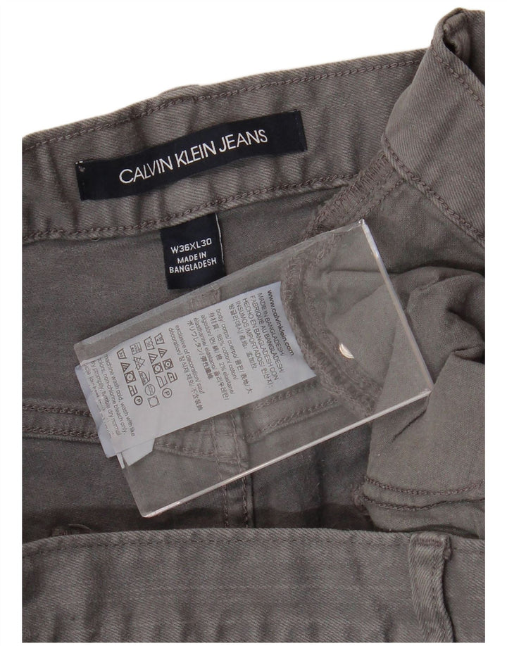 Blugi drepti pentru bărbați CALVIN KLEIN W36 L30 bumbac gri