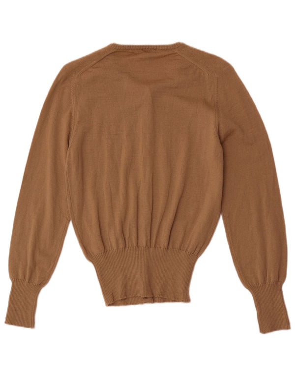 Pulover cardigan pentru femei Calvin Klein Jeans UK 14 Lână maro mare