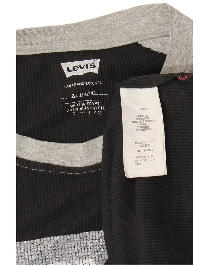 Levi's pentru băieți, bluză grafică cu mânecă lungă, 14-15 ani, XL, bumbac color bloc
