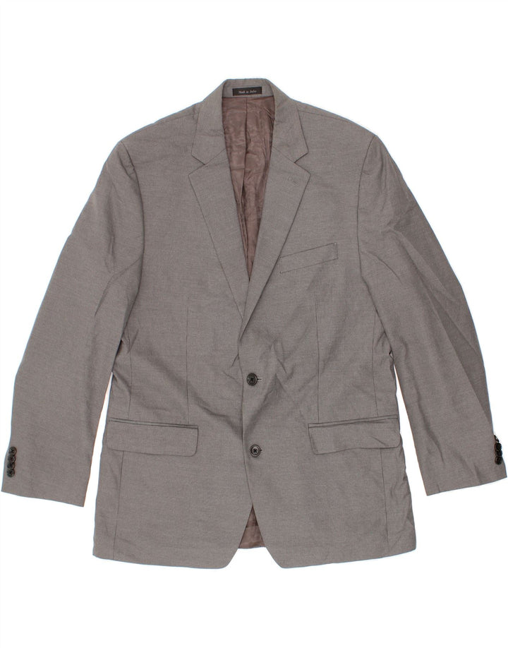 MICHAEL KORS Mens 2 Button Blazer Jacket UK 42 XL Grey Pinstripe Polyester Vintage Michael Kors and Second-Hand Michael Kors from Messina Hembry 