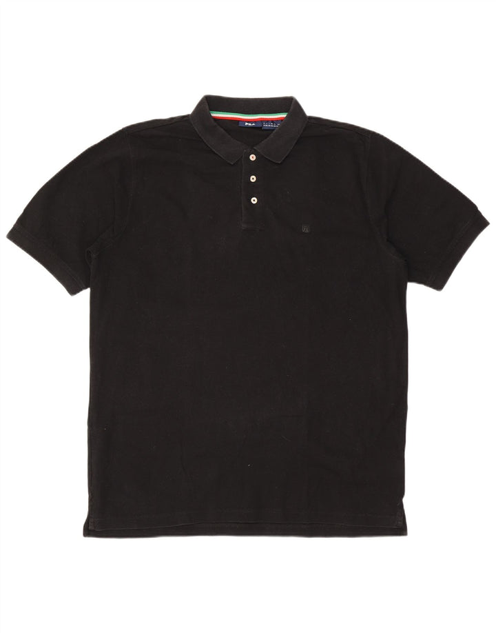 Tricou polo pentru bărbați FILA 2XL bumbac negru