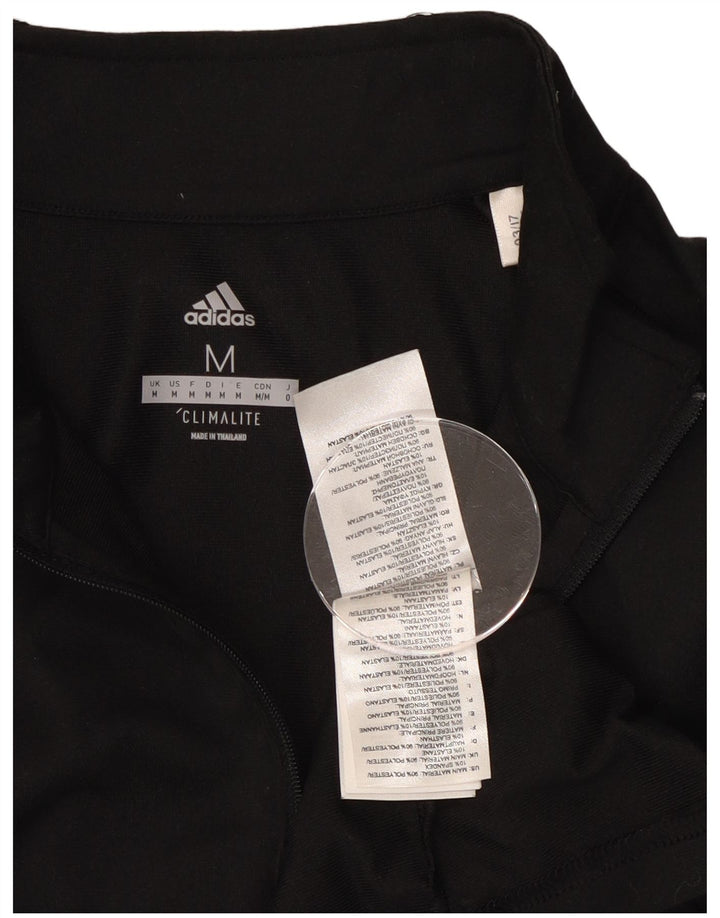 Adidas Mens Climalite Zip Neck Pullover Trening Top Mediu Negru