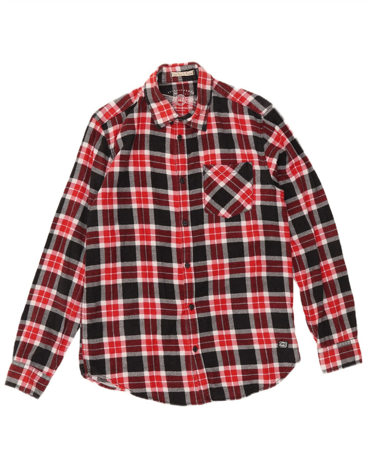 Cămașă de flanel pentru bărbați JACK & JONES, bumbac cu carouri roșii medii