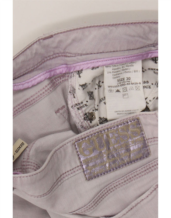 Blugi slim pentru femei Guess W30 L26 bumbac violet