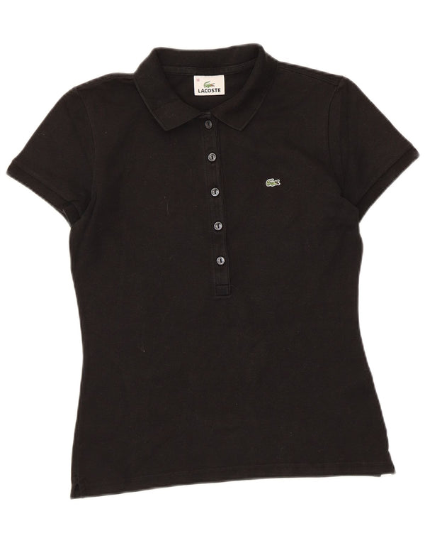 Tricou polo Lacoste pentru femei Mărimea 38 bumbac negru mediu