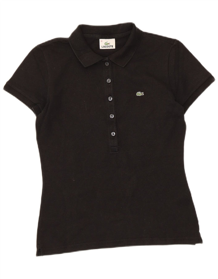 Tricou polo Lacoste pentru femei Mărimea 38 bumbac negru mediu