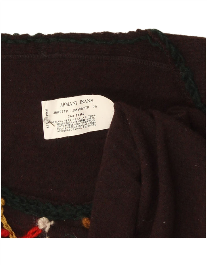 Pulover pentru femei Armani Jeans, cu model abstract, cu gât de barcă, UK 10 Small B