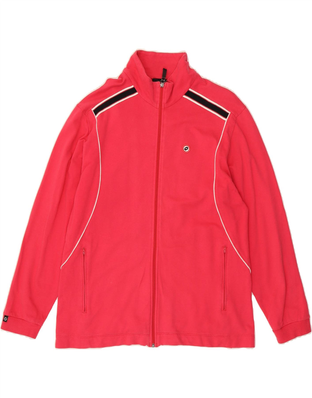 LOTTO Womens Tracksuit Top Jacket UK 14 Large Pink Colourblock Vintage Lotto and Second-Hand Lotto from Messina Hembry 