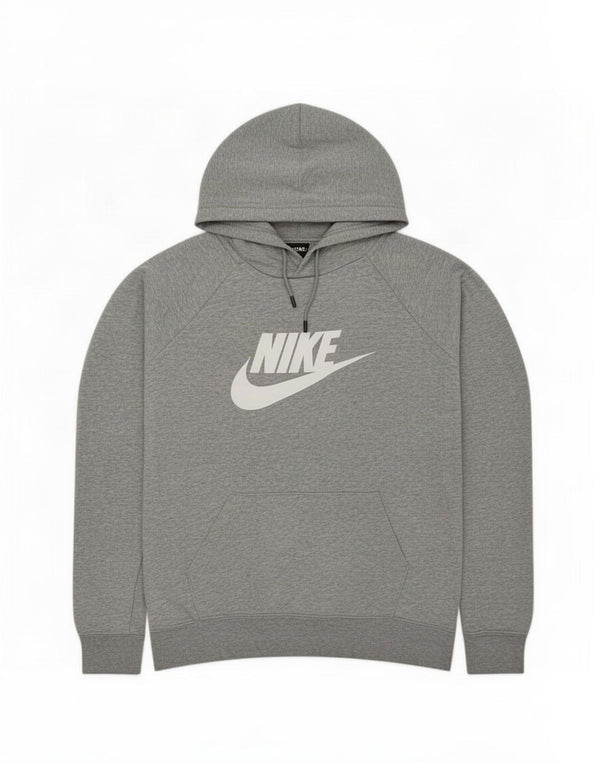 Pulover Nike pentru damă cu hanoră grafică UK 14, bumbac cu pete gri mediu