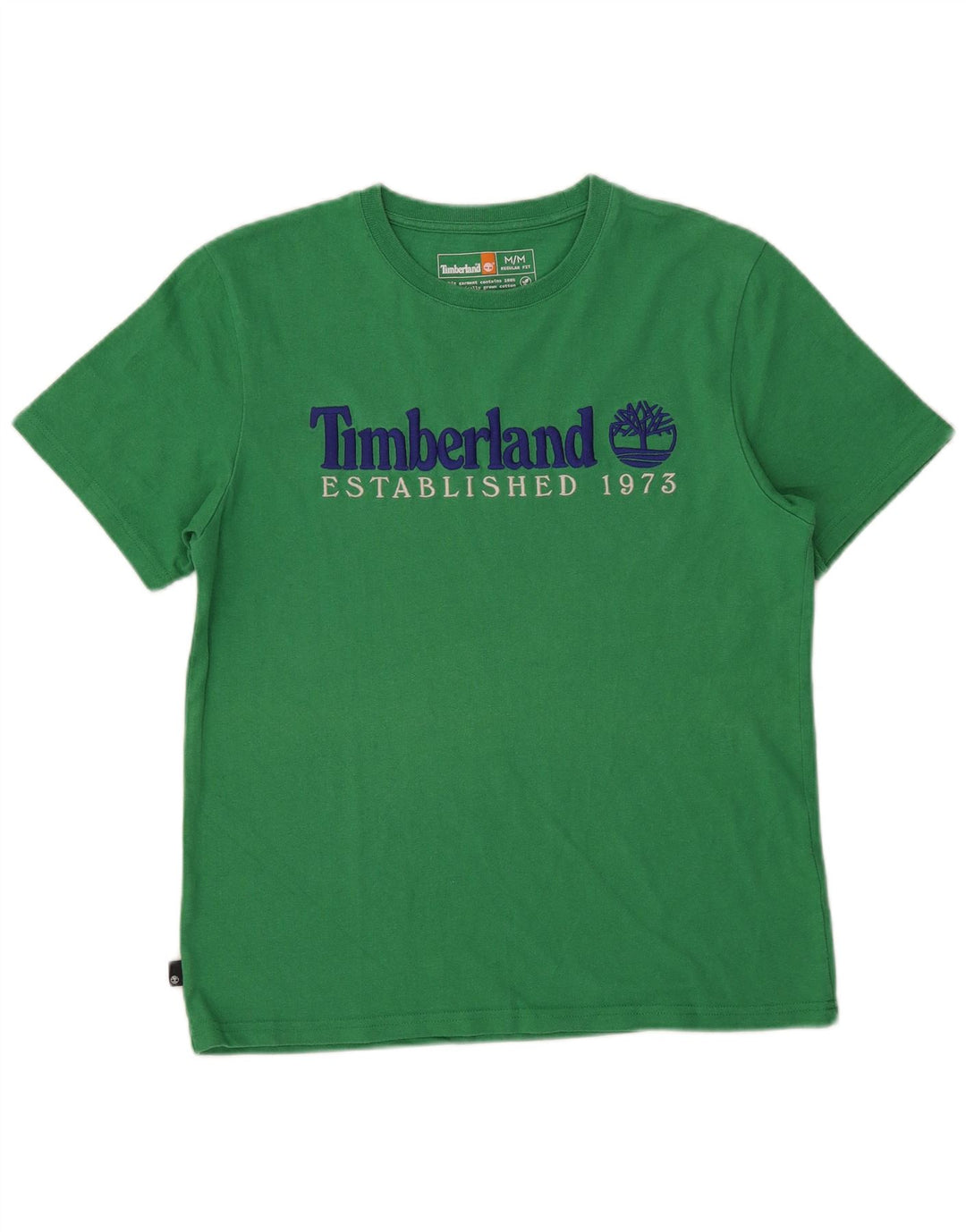 Tricou grafic Timberland pentru bărbați, cu croială normală, top din bumbac verde mediu