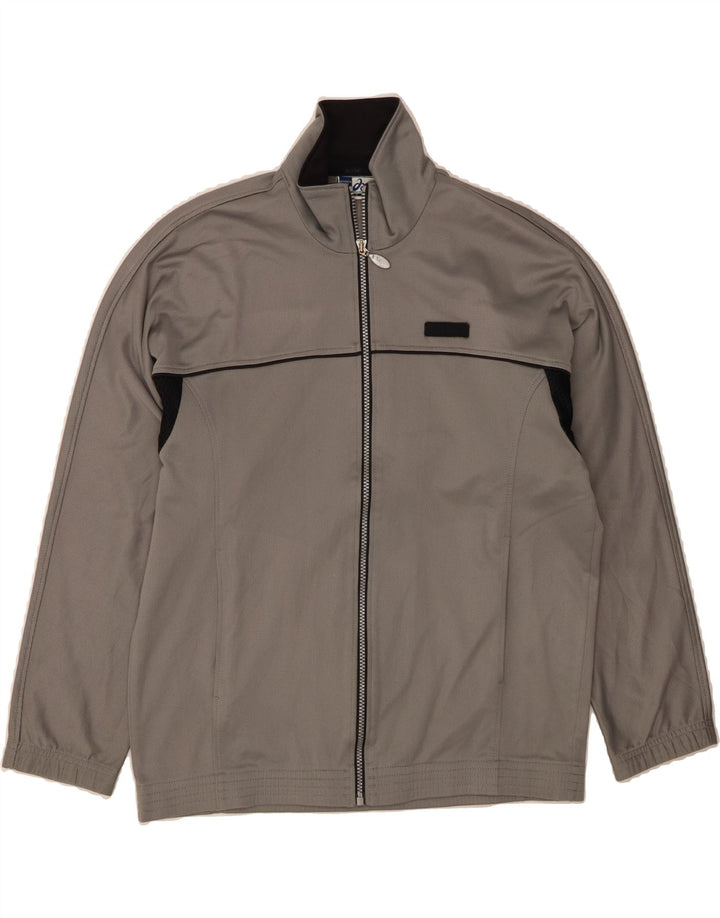 ASICS Mens Tracksuit Top Jacket Small Grey Colourblock Polyester Vintage Asics and Second-Hand Asics from Messina Hembry 