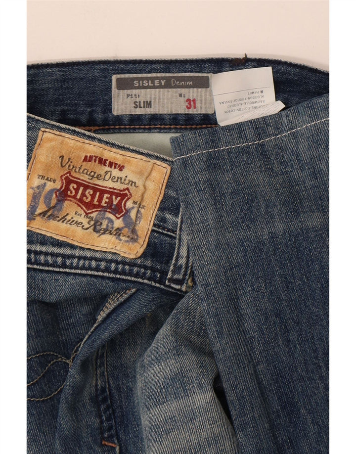 Blugi slim pentru bărbați Sisley Distressed W31 L33 Bumbac albastru