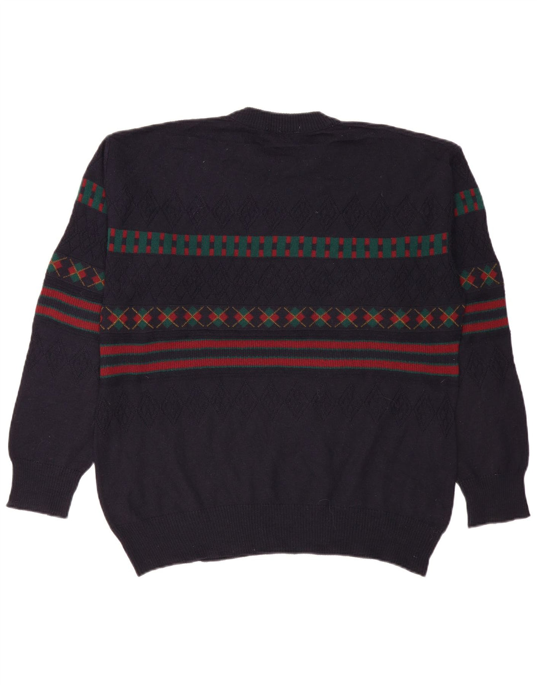 Pulover VINTAGE pentru bărbați cu gât țestoasă, pulover IT 50 mare, bleumarin, geometric