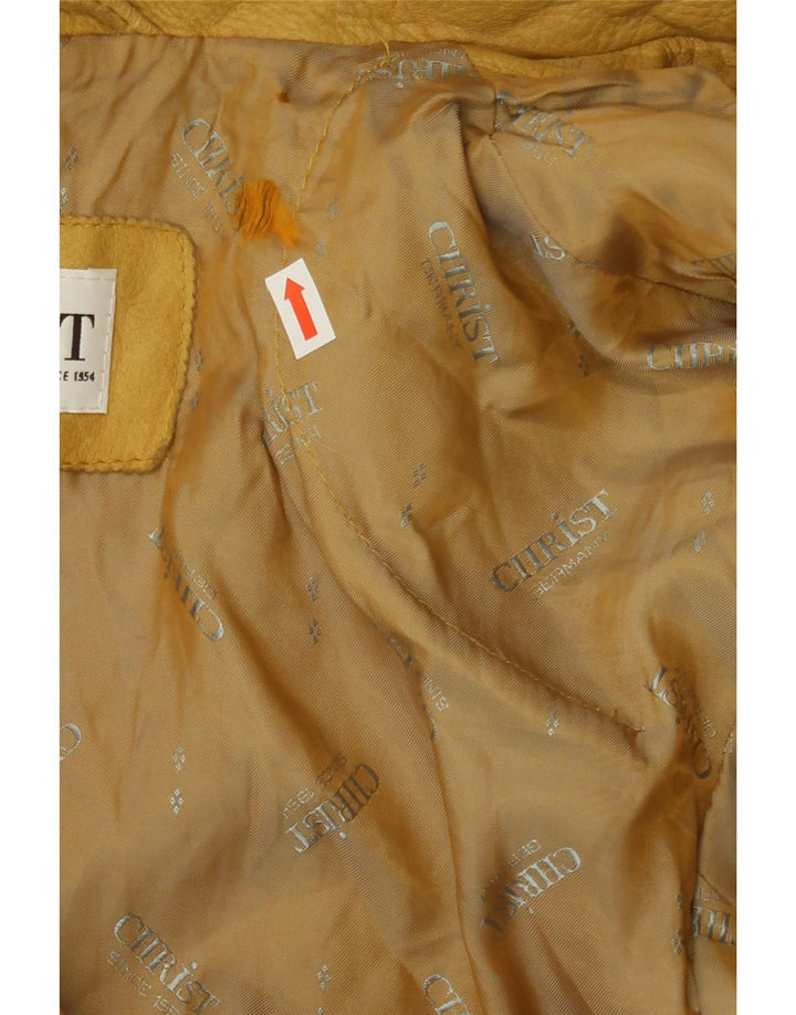 CHRIST Womens Leather Jacket EU 38 Medium Yellow Leather Vintage Christ and Second-Hand Christ from Messina Hembry 