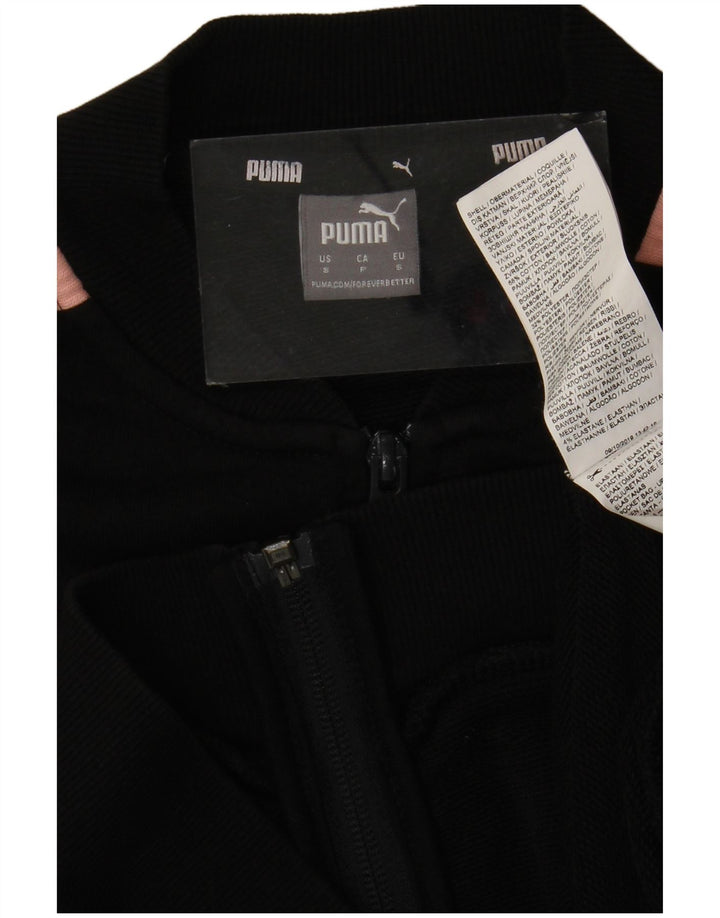 Jachetă de top cu trening grafic Puma pentru femei UK 10 Small Black Colorblock