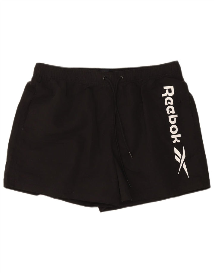 Pantaloni scurți sport grafic Reebok pentru bărbați, mari, negru, poliester