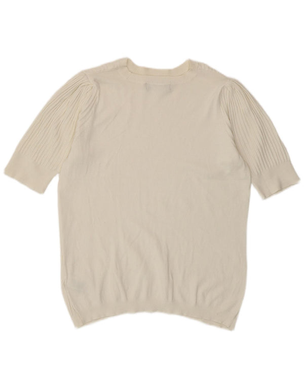 Pulover pentru femei Marks & Spencer cu gâtul cu barca UK 14 Medium White