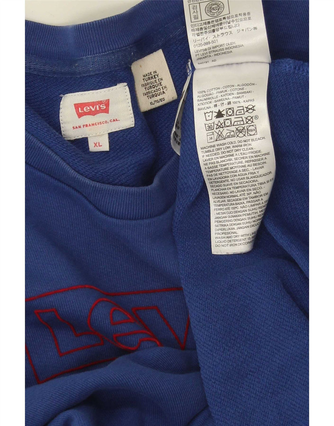 Levi's Pulover grafic pentru bărbați, XL, bumbac, albastru