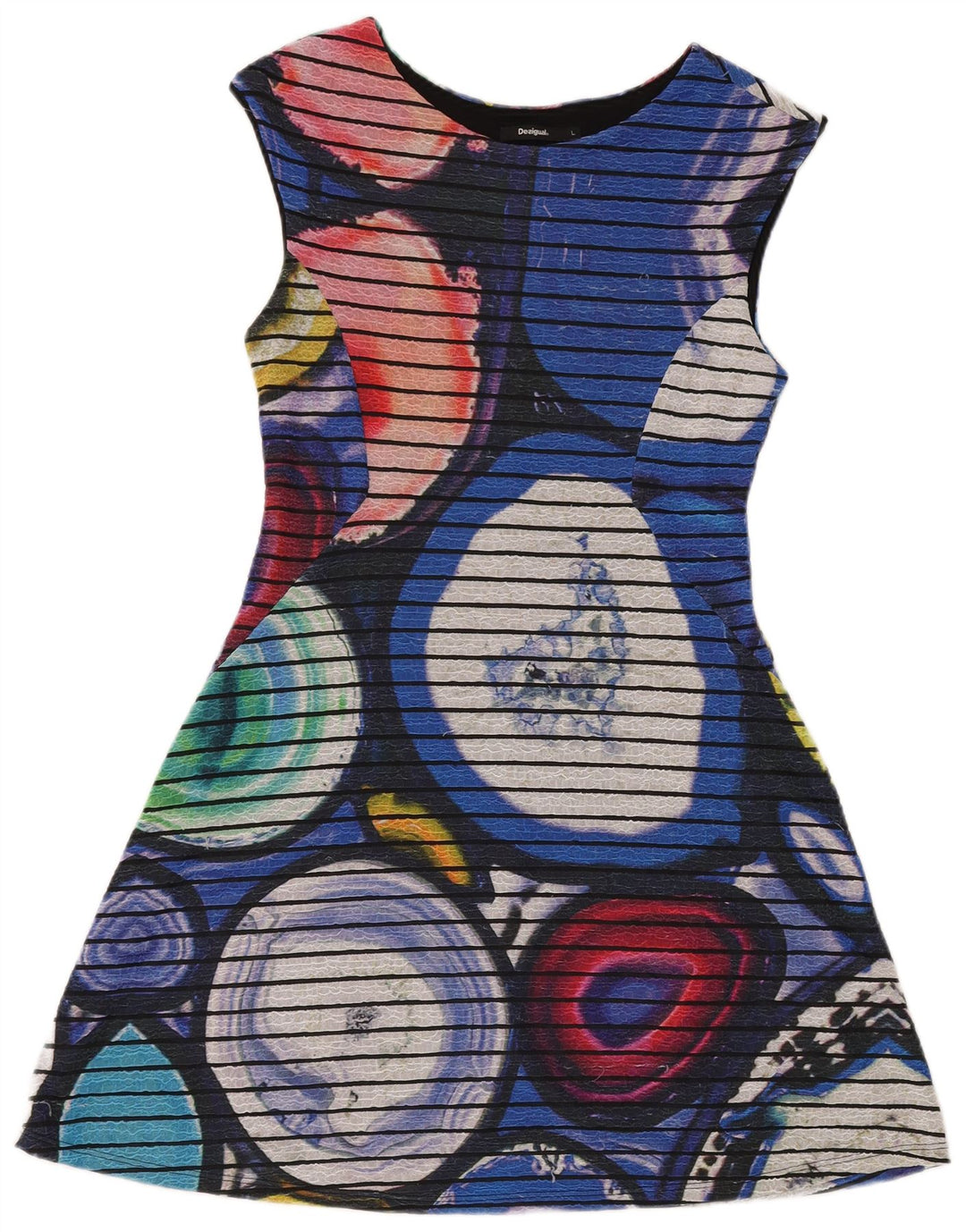 DESIGUAL Rochie A-Line pentru femei UK 10 Mic Multicolor Geometric
