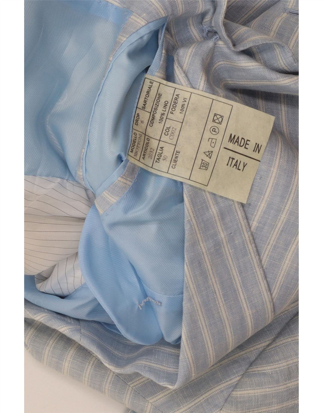 Jachetă pentru bărbați A.Basile, cu 3 nasturi, IT 50, lenjerie mare cu dungi albastre