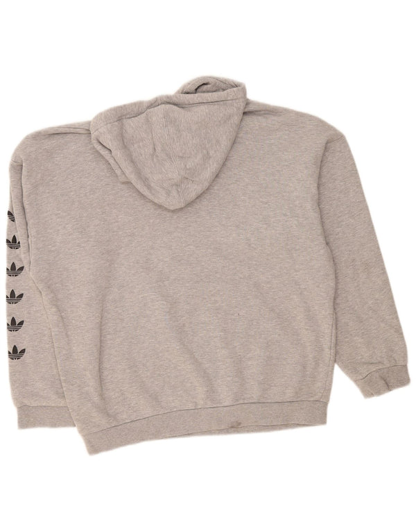 Pulover cu glugă supradimensionat pentru femei Adidas, UK 12, bumbac gri mediu