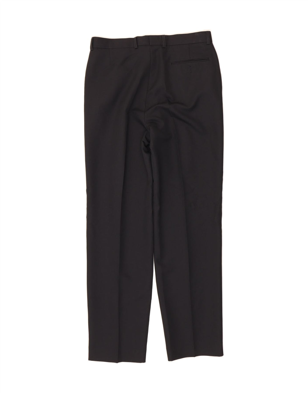 MARKS & SPENCER Mens Straight Casual Trousers W34 L33 Navy Blue Polyester Vintage Marks & Spencer and Second-Hand Marks & Spencer from Messina Hembry 