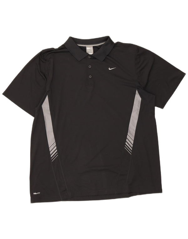 Tricou polo Nike pentru bărbați Marea Britanie 47/48 2XL Negru Poliester color bloc