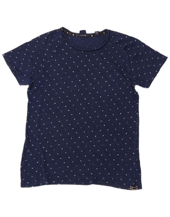 Tricou pentru bărbați SCOTCH & SODA Top XL bleumarin, bumbac cu pete